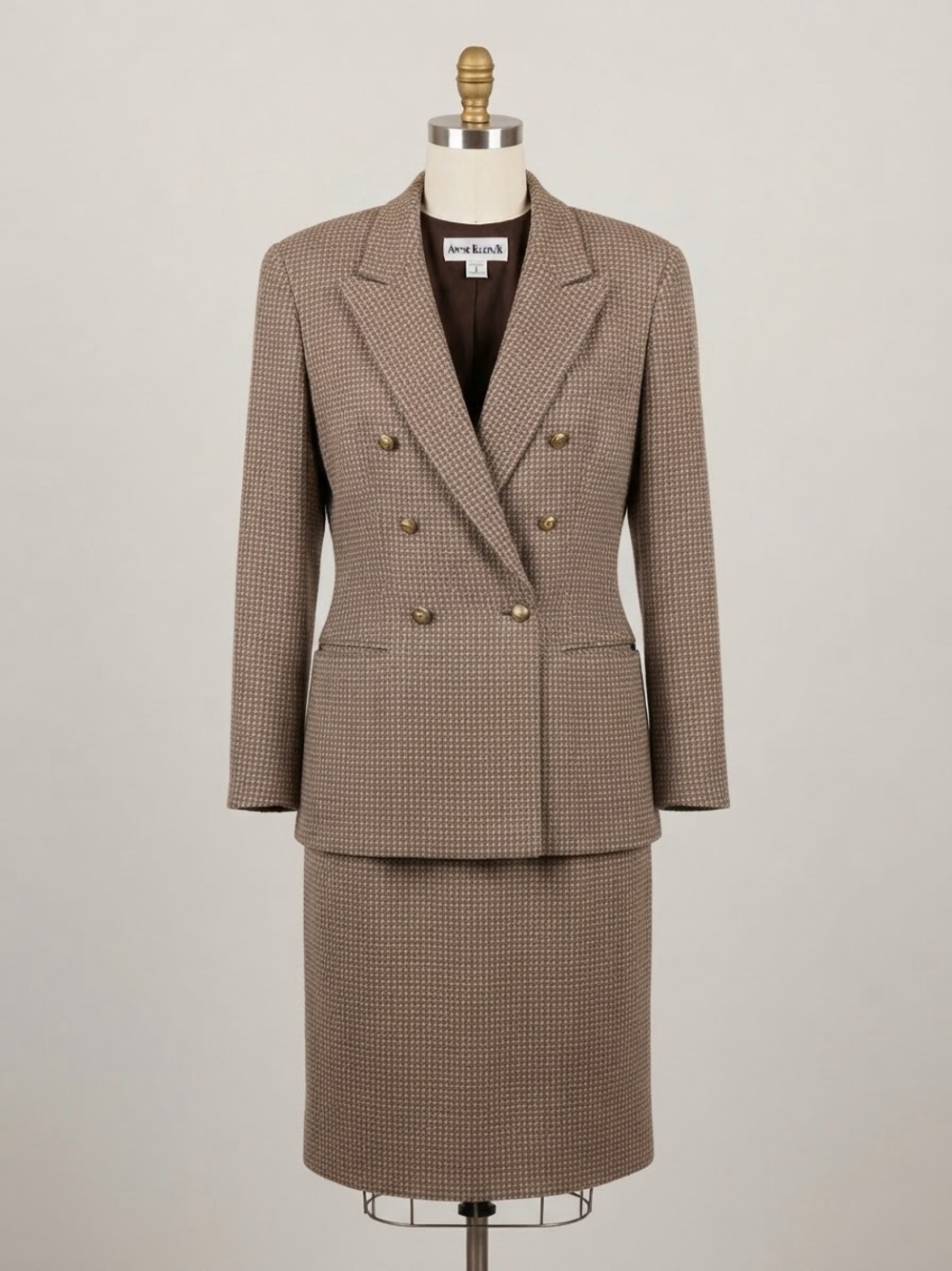 Vintage Anne Klein II Wool & Cashmere Double-Breasted Skirt Suit – Size 8